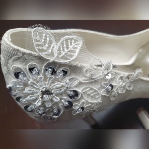 White Emily Bridal shoes in size 10